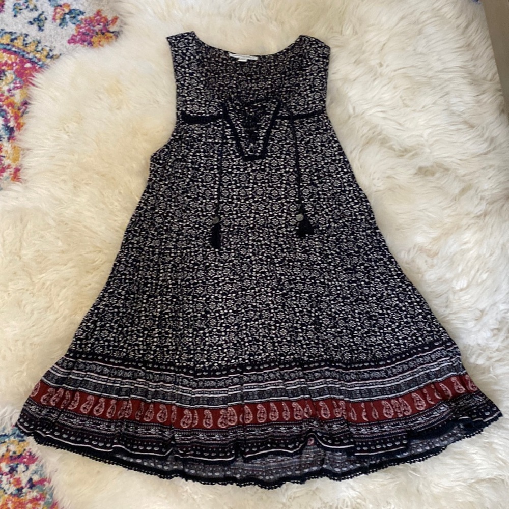 American Eagle Outfitters black and white floral tiered summer dress SZ: S